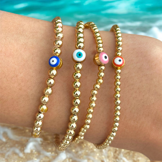 Golden evil eye bracelet