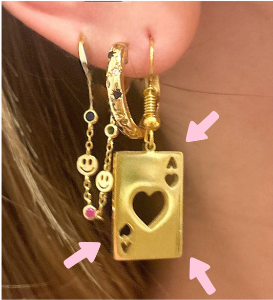 Gold hearts earrings